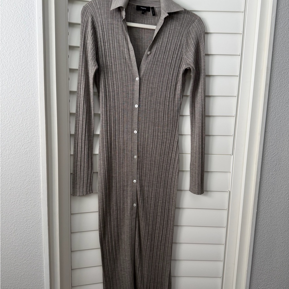 Theory Ribbed Midi Dress